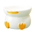 thumbnail image 1 of Cuenco de cerámica para gatos con forma de pato, protección de pie alto, columna vertebral, cuenco de comida para perros y gatos, 1 of 5