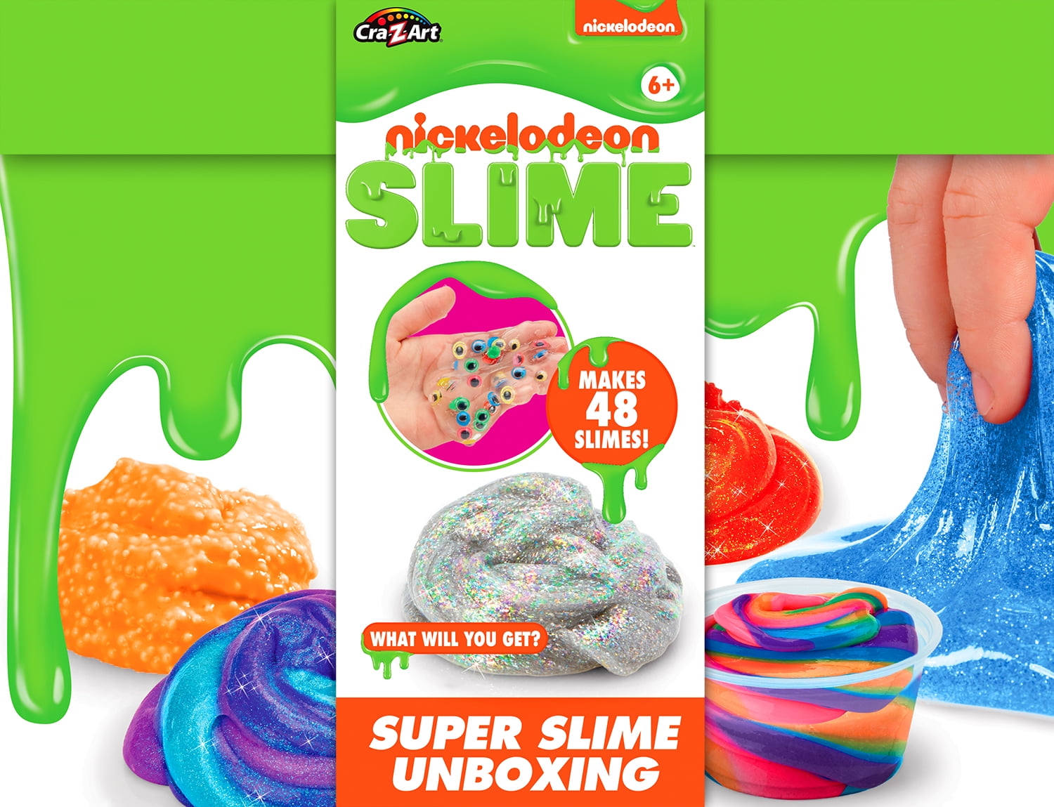 Pink & Green New NICKELODEON Cra-Z-Art Slime Making Kit Neon & Glow for Age 6+ 