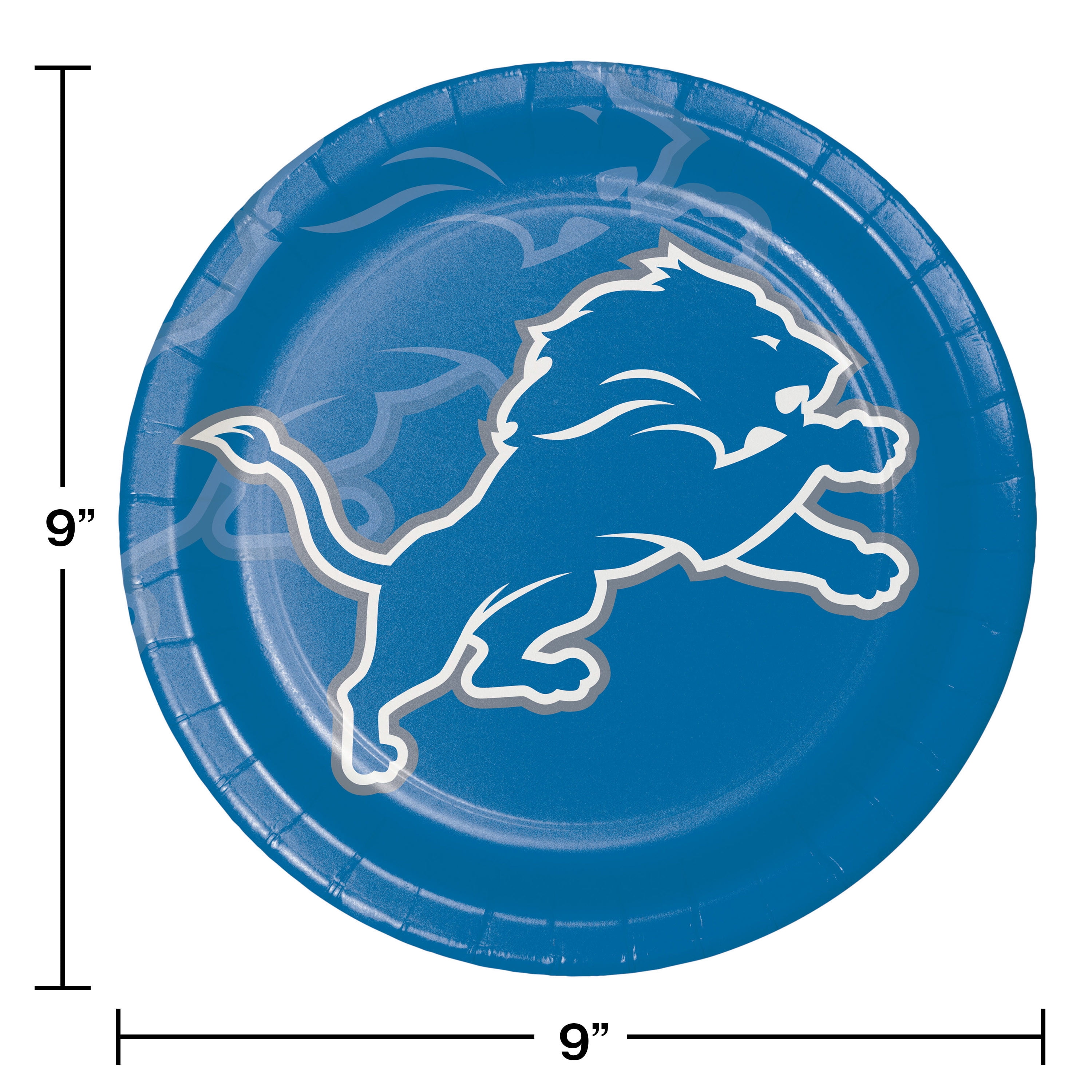 Detroit Lions Round Paper Plates 24 Count for 24 Guests