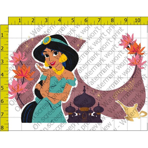 Disney Princess Jasmine Edible Image Cake Topper Frame (1/4 Sheet