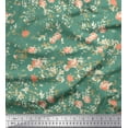 thumbnail image 1 of Soimoi Satin Silk Fabric Leaves & Floral Artistic Decor Fabric Printed Yard 42 Inch Wide, 1 of 3