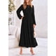 thumbnail image 5 of Vestido largo PRETTYGARDEN para mujer, elegante, con lunares suizos, negro, 5 of 9