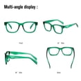 thumbnail image 4 of Gafas para bloquear la luz azul, kimorno, montura cuadrada, color verde, 4 of 6