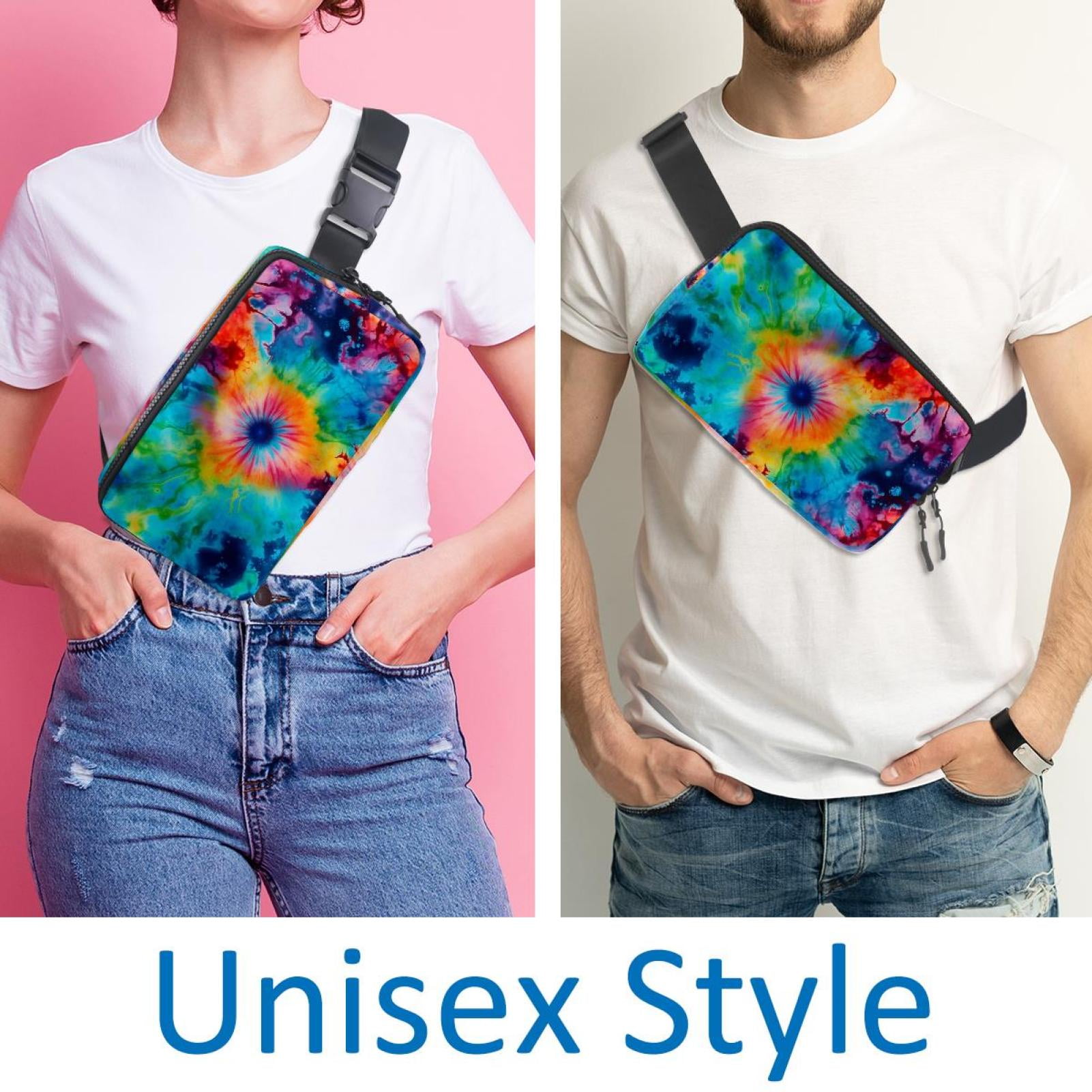 Tie-dye Money Belt Waist Bag Fanny Pack - Lightweight Adjustable with Extension Strap Unisex