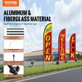 thumbnail image 2 of VEVOR Open Flags for Business Advertising Feather Flag Kit Open Look Welcome, 2 of 9