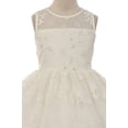 thumbnail image 2 of Flower Girl Dress Lace Throughout Pearls Deco Bodice for Little Girl Aqua 2 TR.1037, 2 of 3
