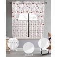 thumbnail image 2 of Valentine's Day Swag Curtains for Living Room/Bedroom Windows, Sweet Couple Cats Love Romance White Kitchen Curtains and Valances Set 36 Inch Length, Light Filtering Swags Valance Curtain Panels, 2 of 5
