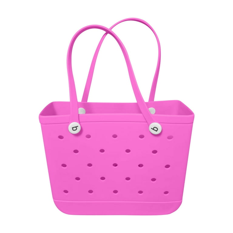 Apepal EVA Waterproof Beach Tote Rubber Travel Bags Sandproof Large Size Handbag for Sports Gym Travel Market Outdoor 15x12.6x5.2 inch Pink Walmart
