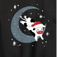 thumbnail image 3 of Instant Message - Christmas Santa Cow Jumping Over Moon - Toddler & Youth Crewneck Fleece Sweatshirt, 3 of 6
