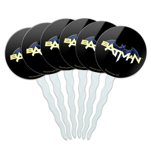 Batman Logo Cupcake Picks Toppers Decoration Set of 6