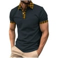 thumbnail image 3 of DDAPJ pyju Mens Fashion Polos Shirt Short Sleeve Moisture Wicking Quick-Dry Golf Shirts Color Block Casual Athletic Tennis Collared T-Shirts Navy XXXL, 3 of 6