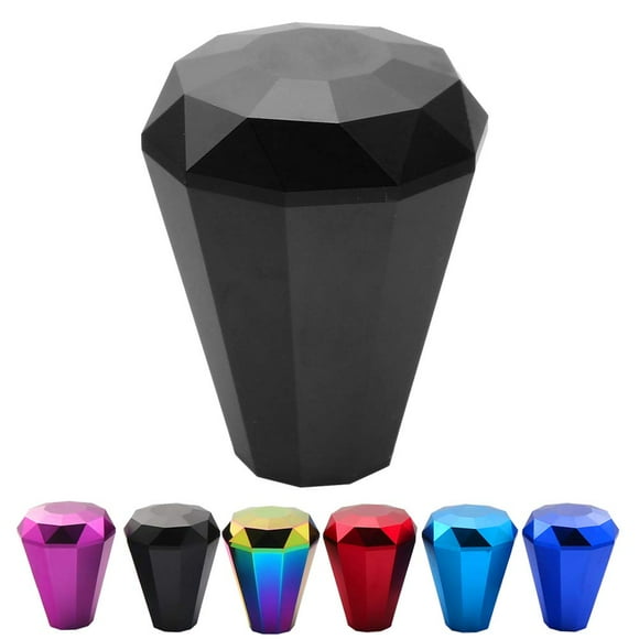 Kyostar Pommeau de Levier de Vitesse Universel en Aluminium Diamant, Pommeau de Levier de Vitesse Manuel pour Voiture Adaptateur 8/10/12MM (Noir)