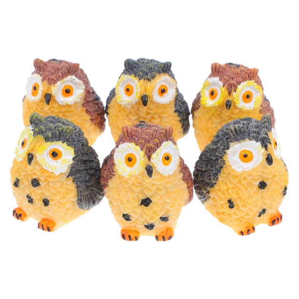 GOOHOCHY miniestatuas de búho para micropaisaje, decoración de búho, adorable figura de animal para jardín, decoración del hogar, adorno de animal de dibujos animados para paisaje de jardín.