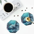thumbnail image 5 of Disketp Cat Underwater Fantasy Funny Coasters,6 Pcs Leather Coasters with Holder, Perfect Housewarming Hostess Gifts,Protect Furniture from Water Marks Scratch and Damage,Octagon, 5 of 7