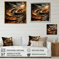 thumbnail image 4 of Designart "Spiral in Bright Gold and Black I" Abstract Wall Art - Modern Gold Abstract Spirals Hallway Wall Art Decor, 4 of 6