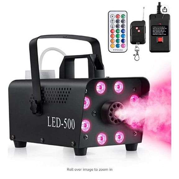 Upgraded 500W Fog Machine with 13 Colorful 8 Led Lights, 2000CFM, Wireless & Wired Remote for Wedding, Halloween, Party, Stage Indoor Outdoor