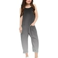 thumbnail image 3 of MIXUE Girls Jumpsuits & Rompers Kids Summer Gradient Print Spaghetti Strap V Neck Sleeveless Loose Fit Casual With Pockets Bodysuits Daily-Wear,Black,5-6 Years, 3 of 5