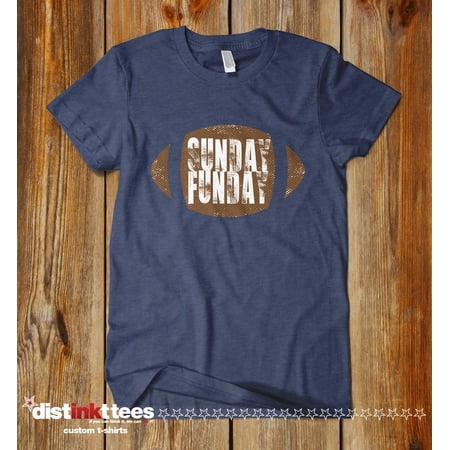 Sunday Funday Football T-Shirt – Blue X-Large | Football Fan Man Cave Christmas Gift