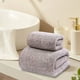 thumbnail image 5 of Set de toallas de baño de terciopelo: extragrande de 70x140 cm, de secado rápido, ultraabsorbente, engrosado, suave gris/morado/café/blanco, duradero, sin esponjoso, paño para el hogar, 5 of 6