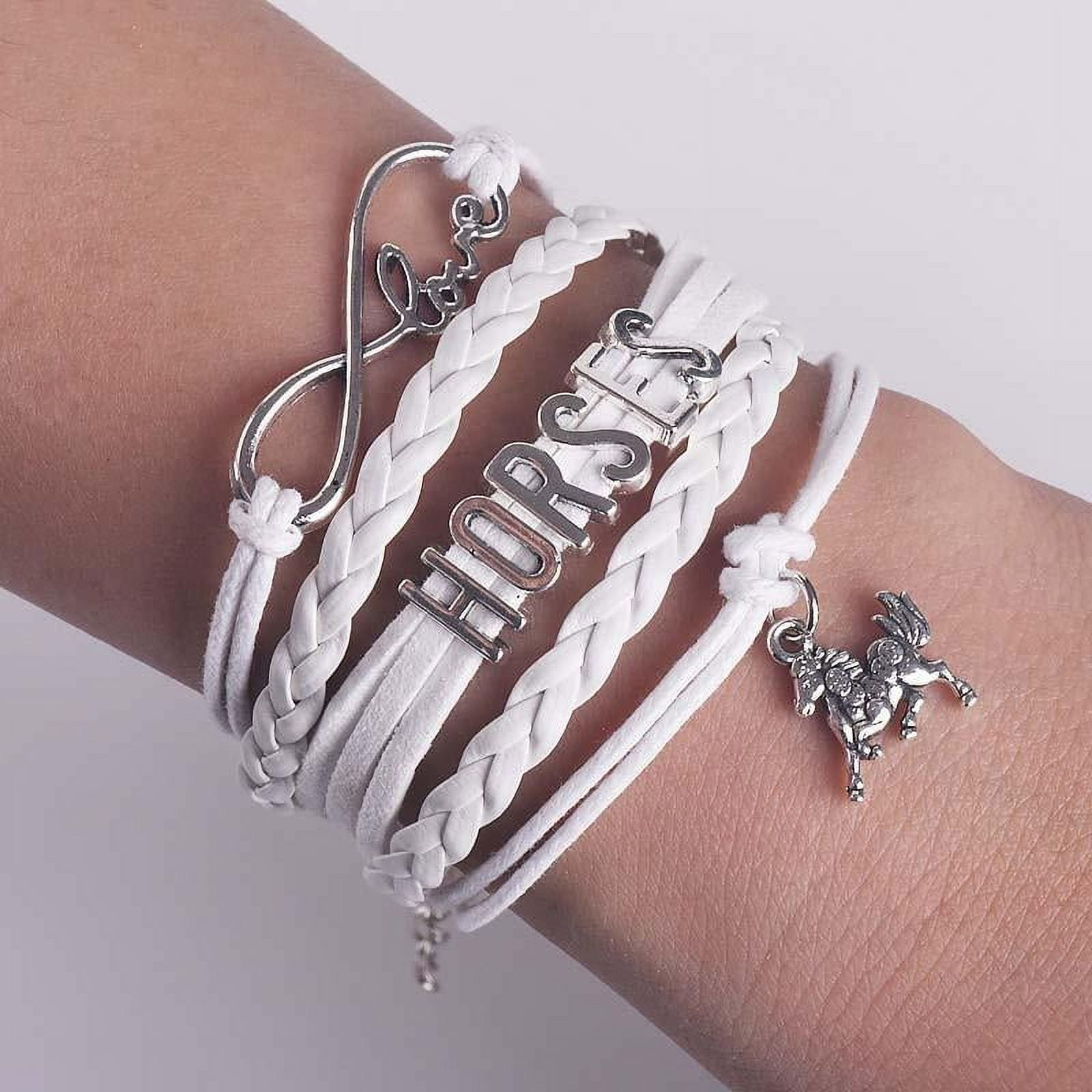 Infinity Love Horse Leather Bracelet Equestrian Jewelry for Horse Lovers Timeless Infinity Symbol Design Adjustable