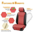 thumbnail image 4 of Elantrip 2PCs Front Car Seat Covers Leather Water Proof Seat Universal Fit for Most Cars SUVs Red, 4 of 6