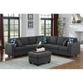 thumbnail image 4 of Pemberly Row Seven Seat Reversible Fabric Sectional Sofa with Ottoman-Dark Gray, 4 of 14
