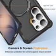 thumbnail image 3 of For Samsung Galaxy S26 Ultra 5G (Compatible With MagSafe)  With Invisible Magnetic Metal Kickstand Ring Holder Four Corner Airbag Anti Fall Protective Cover,Black,For Galaxy S26 Ultra 5G, 3 of 7