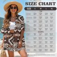 thumbnail image 7 of FKEKYI Women's 2 Piece Set Short Sleeve Shirt & Shorts with Elastic Waist American Tribal Geometric Print Summer Beachwear Soft Vacation Outfits Open Front Top Lounge Set, L, 7 of 7