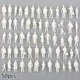 thumbnail image 1 of 50/100Pcs 1:75 Scale Miniature People Model White Figures for Architectural Building Sand Table Railway Scene Layout Diorama Kit 50Pcs, 1 of 7