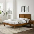thumbnail image 1 of Modway Marlee Lit Plateforme Grand en Bois avec Pattes Évasées en Noyer, 1 of 11