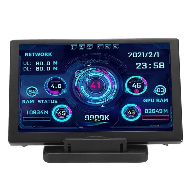 PC Temp Monitor,5in IPS USB Mini IPSUSB Mini Screen PC Temperature Display Screen Future-Proof Design