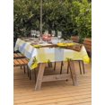 thumbnail image 3 of Outdoor Tablecloth with Umbrella Hole for Patio/Picnic/Party/Camping, Lemon Basket Summer Waterproof Table Cloth Rectangle Table Cover Washable, Farmhouse Blue Yellow Plaid (60"x 102"), 3 of 8