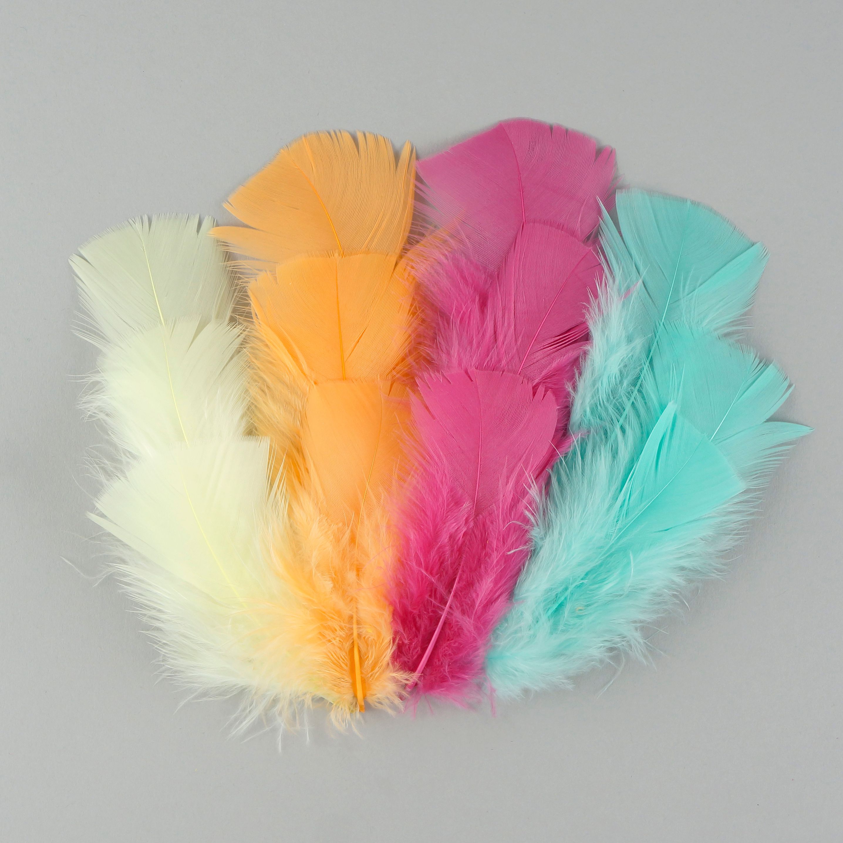 Zucker 3-5 inch Turkey Plumage Feathers for Crafts - .50 oz DIY Headdress,  Dream Catcher, Home Decor Craft Supplies - Mixed Colors 