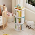 thumbnail image 4 of Costway 2 PCS 3-Tier Rotating Bookshelf 360° Display Rack Dividers & Anti-falling Baffles White, 4 of 10