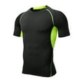 thumbnail image 3 of Compression Shirts for Men Athletic Quick Dry Base Layer Running Cycling T Shirt Short Sleeve Undershirt Gym Workout Tops Green XL, 3 of 6