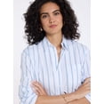 thumbnail image 4 of U.S. Polo Assn. Women's Relaxed Long Sleeve Stripe Button Down Shirt, Sizes XS-XL, 4 of 5