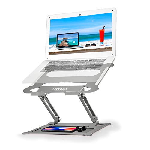 Blue Urmust Laptop Notebook Stand Holder Ergonomic Adjustable Ultrabook Stand Riser Portable Compatible with MacBook Air Pro HP Dell XPS Lenovo All laptops 10-15.6