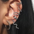 thumbnail image 2 of Xihbxyly Pendientes Exagerados con Forma de Serpiente y Circonitas, Conjunto de 6 Piezas de Joyería Punk, Elegantes Accesorios de Aleación, Ideal para Fiestas y Bodas, Estilo Femenino., 2 of 6