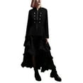 thumbnail image 4 of LEKODE steampunk costume for woman vintage jacket Pirate Jacket Gothic Tailcoat Womens Steampunk Jacket Tailcoat Blazer Buttons Decorated Flowy Black L, 4 of 7