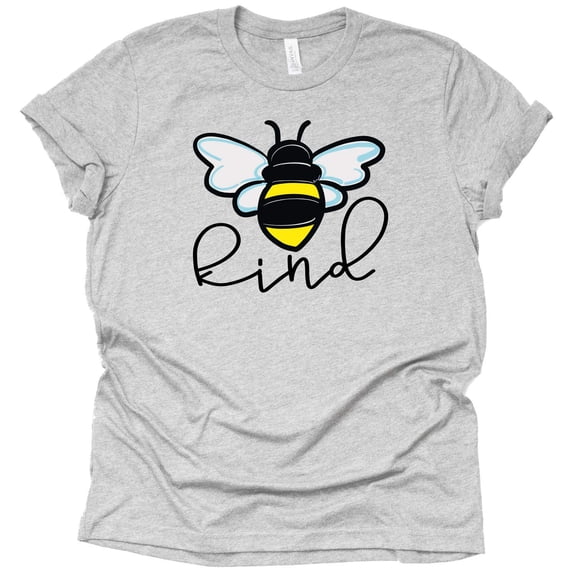 Bee Kind T-Shirt, Be Kind Shirt, Women Summer Graphic Tees Tops Funny Unisex Short Sleeve (Gray-Large)