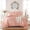 Pink, variant on Luxury Satin Bed Set,Satin Ruffle Bedding Set,Satin Comforter with Sheets,Queen/King Size Bed in a Bag 8 Pcs,Silk Like Satin Luxury Silky Bed Set for All Seasons 1 Satin Comforter 4 Pillowcases 1 Fla