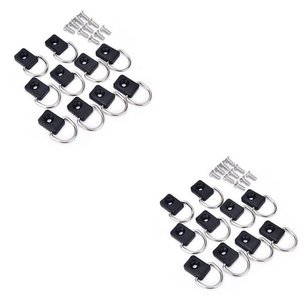 Kenally 10 piezas de amarre para Kayak de pesca, anillos de amarre, piezas de barco, gancho ovalado Gancho D 2piezas