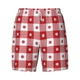 thumbnail image 4 of Lsque Mens Swim Trunks Red Plaid Daisy Pattern - Bathing Suit Compression Liner - Beach Swim Shorts Swimwear - (S-3XL) - Stretch Quick Dry -3X-Large, 4 of 9