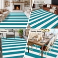 thumbnail image 6 of Teal Striped Large Area Rugs for Bedroom Living Room, Soft Non Slip Carpet Bedside Rug, Simple Art Vertical Stripe Farmhouse Rectangular Floor Cover Kitchen Accent Rug 5'x8' for Dining Room/Office, 6 of 9
