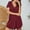 Wine, variant on Nightgowns for Women Loose Sleepwear V Neck Imitation Cotton Short-Sleeve Pajama Dress Home Soft Nightshirt Dress Nightdress