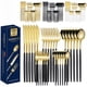 thumbnail image 1 of Juego de vajilla portuguesa de 30 piezas con cuchillo y tenedor de acero inoxidable, cuchillo y tenedor para carne creativos de estilo occidental dorado, 1 of 5