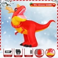thumbnail image 5 of GOOSH Christmas Inflatables 6 FT Christmas Dinosaur Inflatable with Built-in LEDs, Dinosaur Christmas Inflatable Blow up Dinosaur Christmas Inflatables, Outdoor Christmas Decorations for Xmas Holiday, 5 of 7