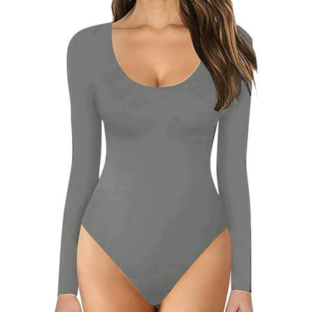 

Jumpsuits Bodysuit For Women Womens Round Neck Low Neck Long Sleeve Bodysuit Bottoming Shirt Jumpsuit Jumpsuit Body Suits Women Clothing Underwear Pajamas Lingerie For Women