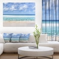 thumbnail image 1 of Tranquil Beach under White Clouds - Modern Seascape Canvas Artwork, 1 of 3