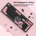 thumbnail image 3 of AUSDOM 98Pro Wireless Mechanical Keyboard - 97 Keys, Silent Tactile Switches, Tri-Mode (Bluetooth/2.4GHz/USB-C), Hot Swappable, White Backlit, Gasket Structure, PBT Keycaps (Black & Pink Silent), 3 of 9